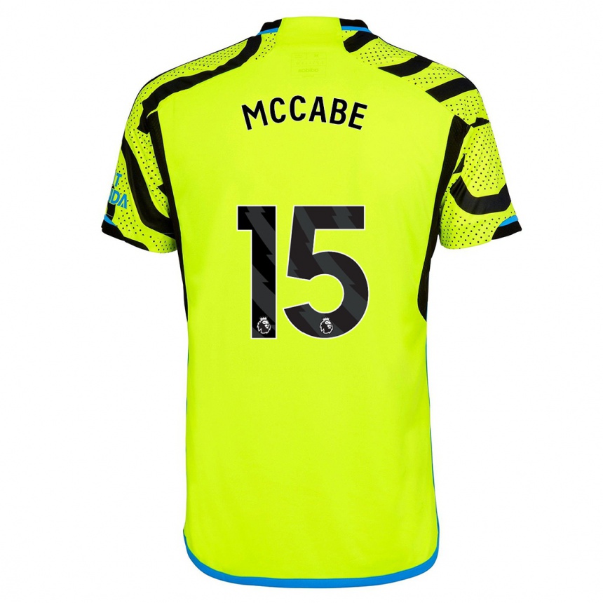 Hombre Fútbol Camiseta Katie Mccabe #15 Amarillo 2ª Equipación 2023/24 México