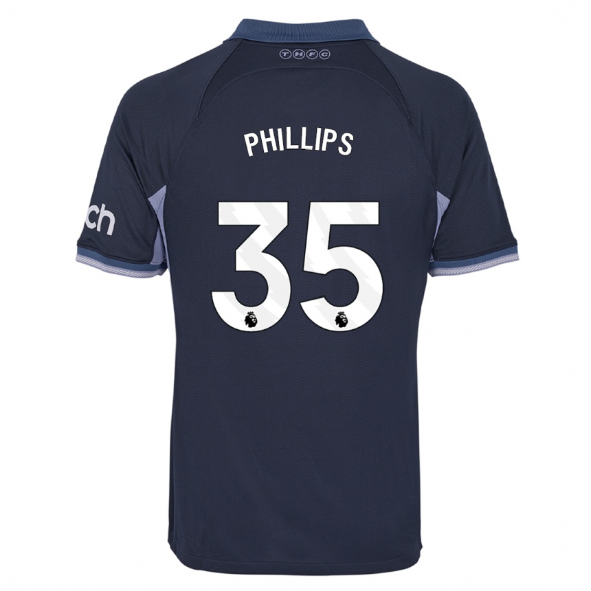 Hombre Fútbol Camiseta Ashley Phillips #35 Azul Oscuro 2ª Equipación 2023/24 México