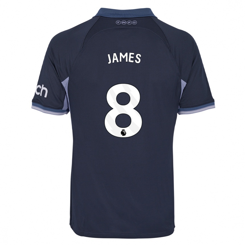 Hombre Fútbol Camiseta Angharad James #8 Azul Oscuro 2ª Equipación 2023/24 México