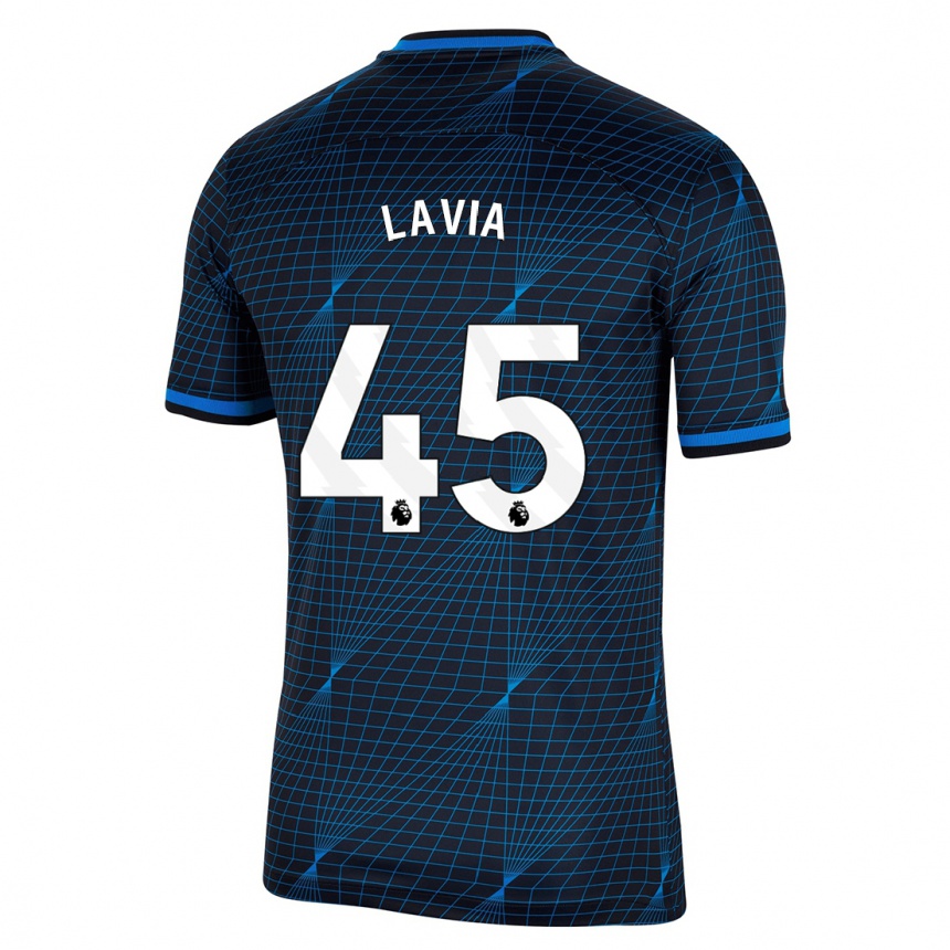 Hombre Fútbol Camiseta Roméo Lavia #45 Azul Oscuro 2ª Equipación 2023/24 México