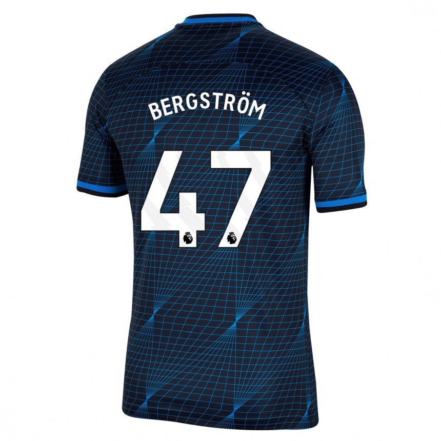 Hombre Fútbol Camiseta Lucas Bergström #47 Azul Oscuro 2ª Equipación 2023/24 México