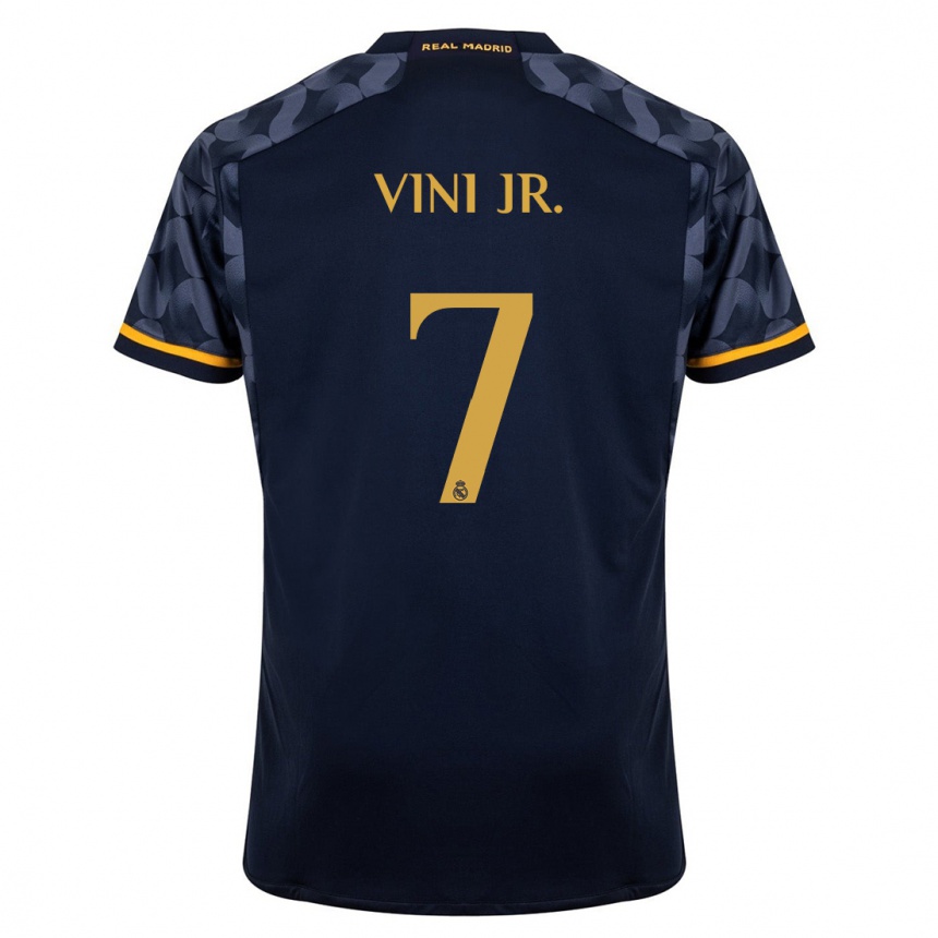 Hombre Fútbol Camiseta Vinicius Junior #7 Azul Oscuro 2ª Equipación 2023/24 México