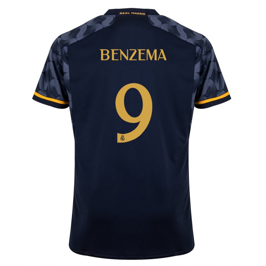 Hombre Fútbol Camiseta Karim Benzema #9 Azul Oscuro 2ª Equipación 2023/24 México