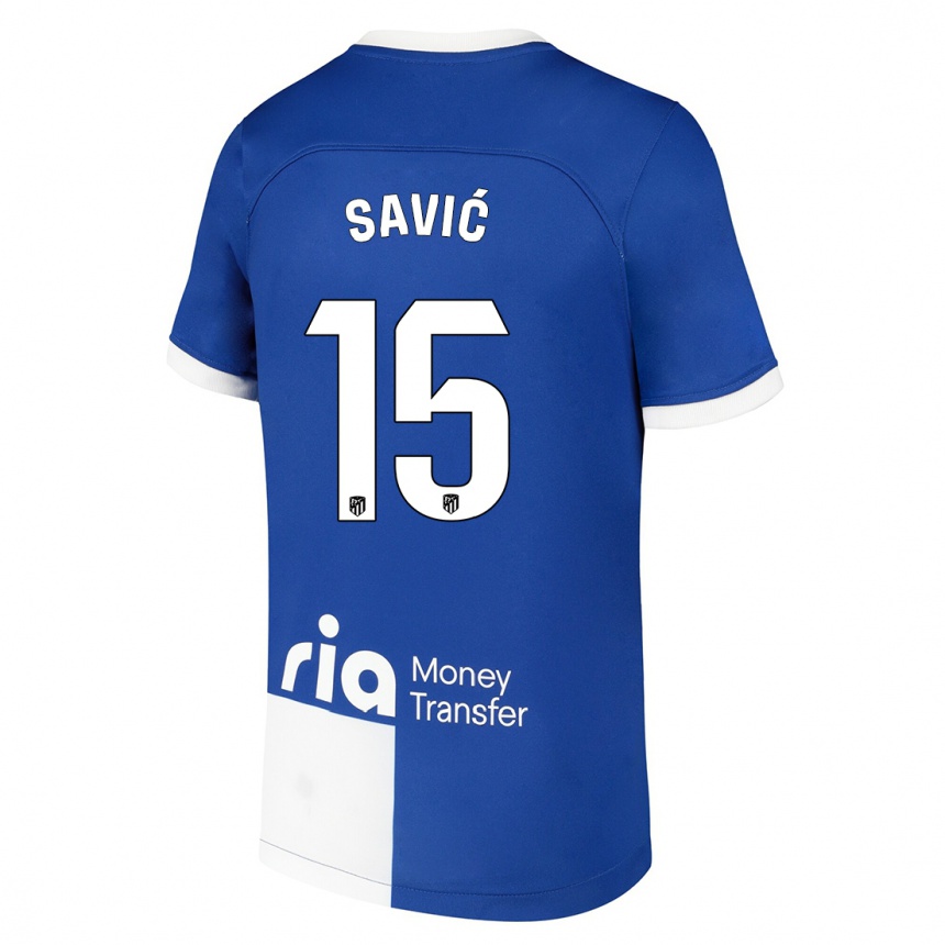 Hombre Fútbol Camiseta Stefan Savic #15 Azul Blanco 2ª Equipación 2023/24 México