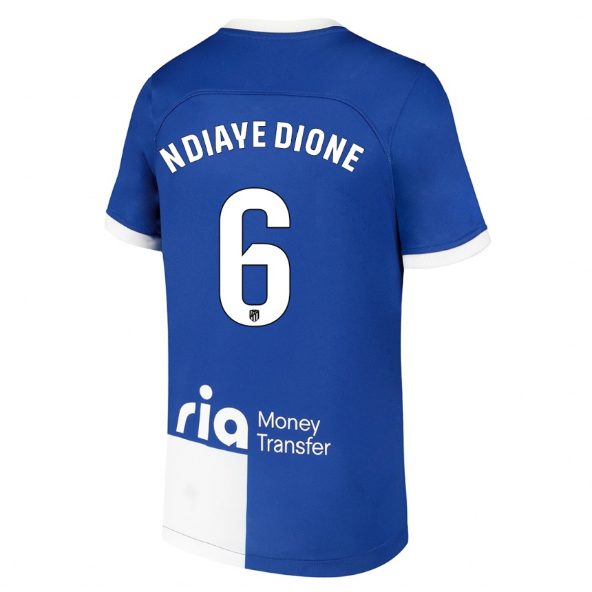 Hombre Fútbol Camiseta Assane Ndiaye Dione #6 Azul Blanco 2ª Equipación 2023/24 México