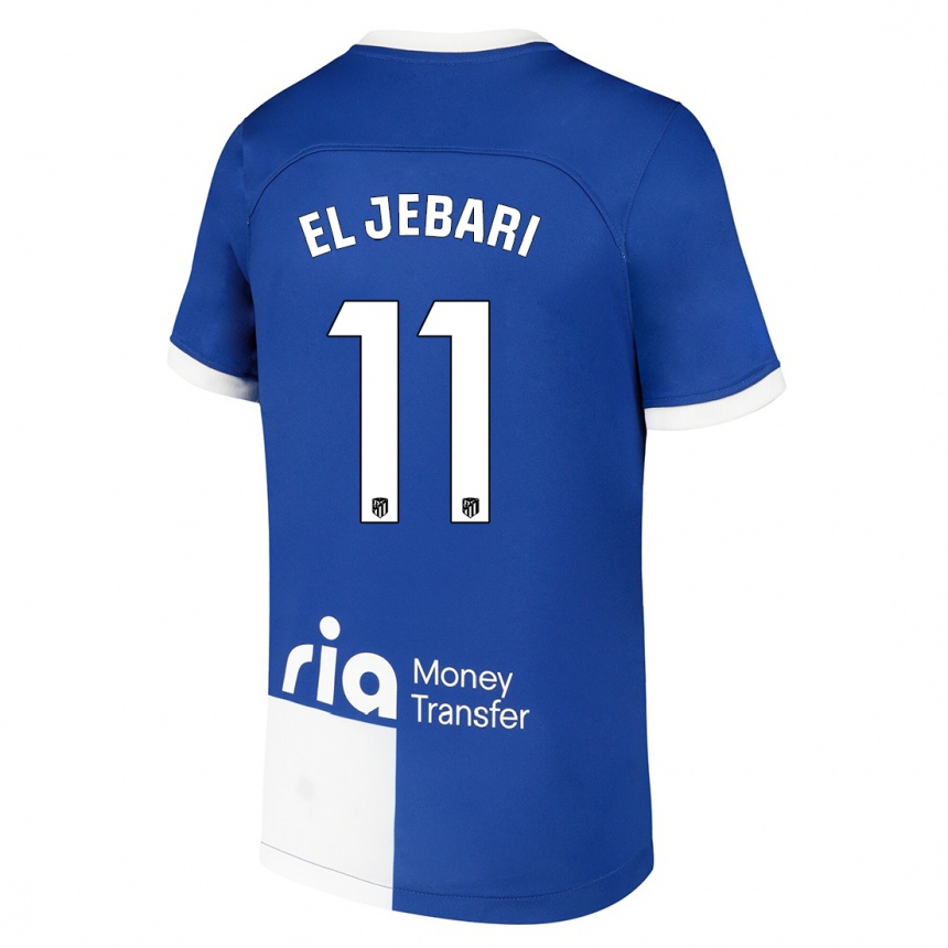 Hombre Fútbol Camiseta Salim El Jebari #11 Azul Blanco 2ª Equipación 2023/24 México