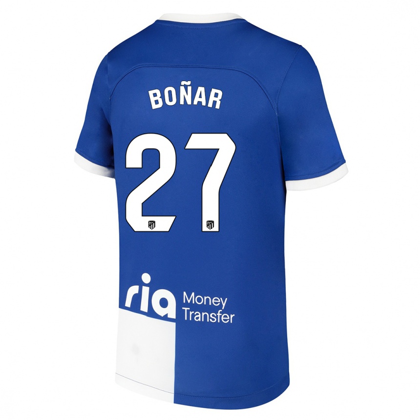 Hombre Fútbol Camiseta Javier Boñar #27 Azul Blanco 2ª Equipación 2023/24 México