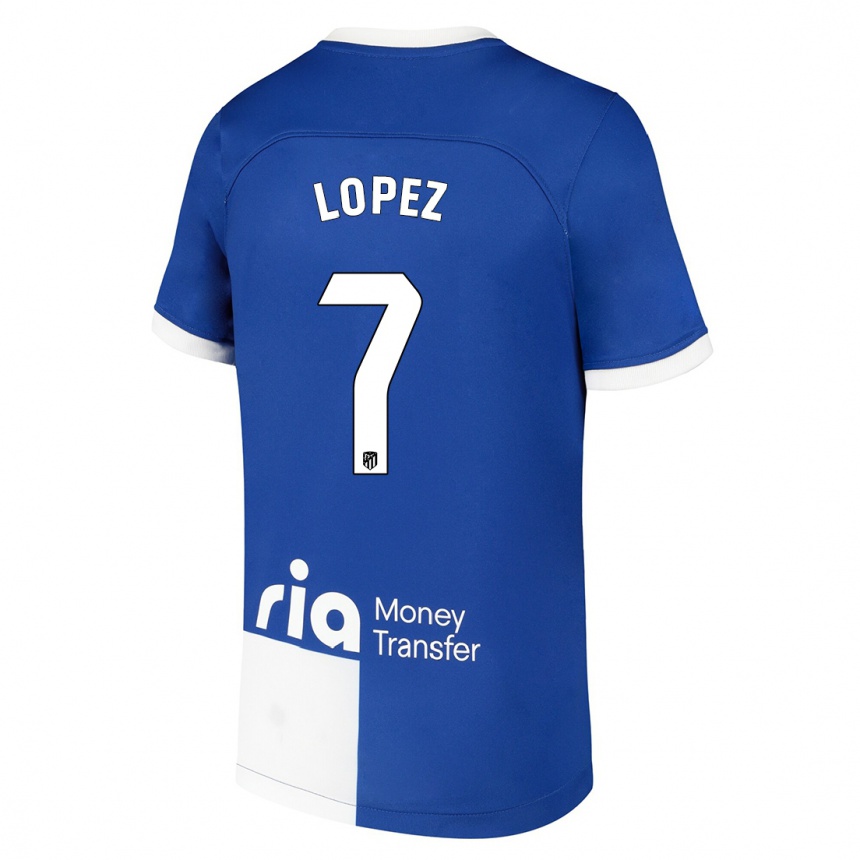 Hombre Fútbol Camiseta Maitane Lopez #7 Azul Blanco 2ª Equipación 2023/24 México