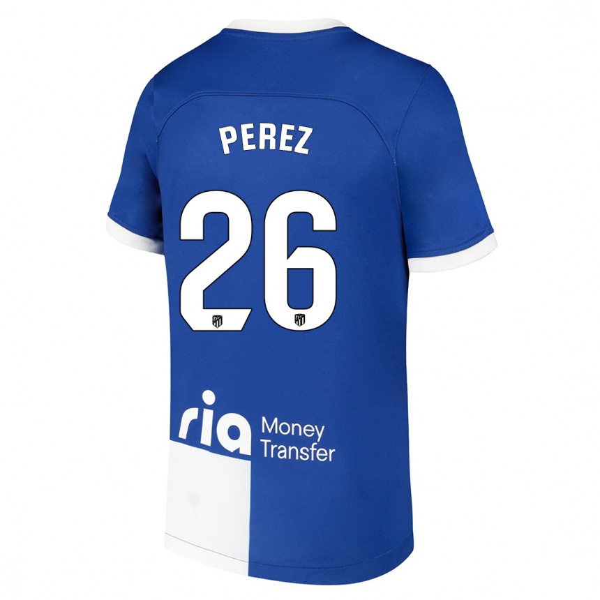 Hombre Fútbol Camiseta Xenia Perez #26 Azul Blanco 2ª Equipación 2023/24 México