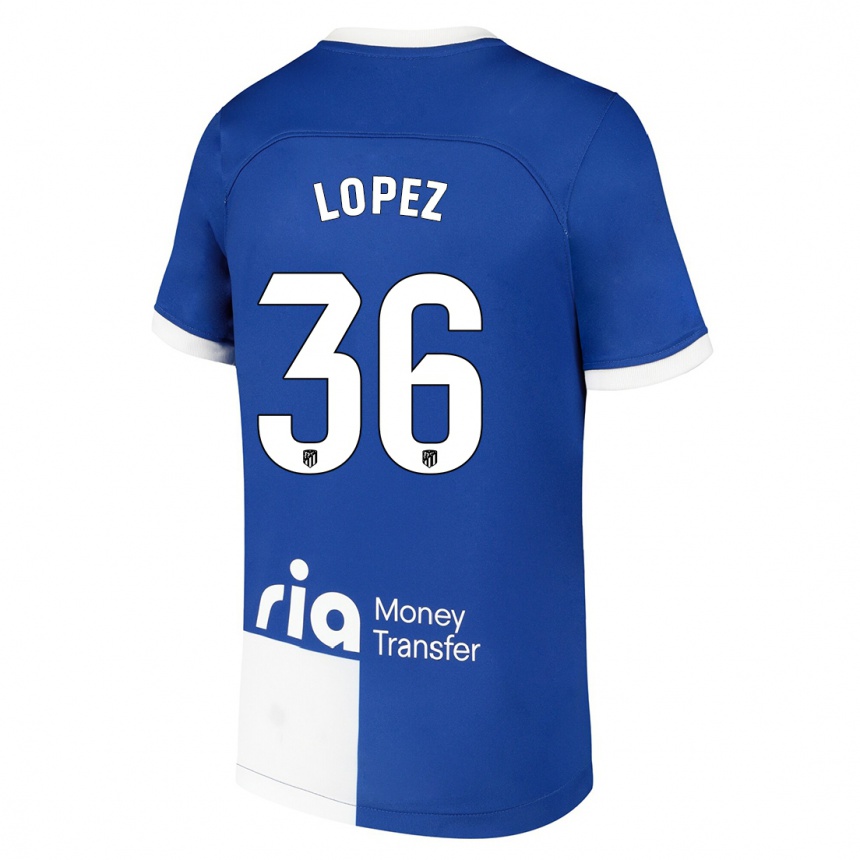 Hombre Fútbol Camiseta David Lopez #36 Azul Blanco 2ª Equipación 2023/24 México