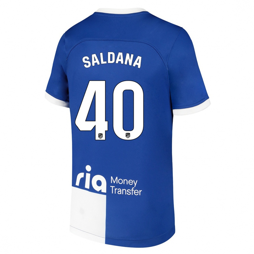 Hombre Fútbol Camiseta Jose Saldana #40 Azul Blanco 2ª Equipación 2023/24 México