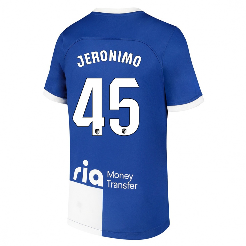 Hombre Fútbol Camiseta Isaiah Jeronimo #45 Azul Blanco 2ª Equipación 2023/24 México