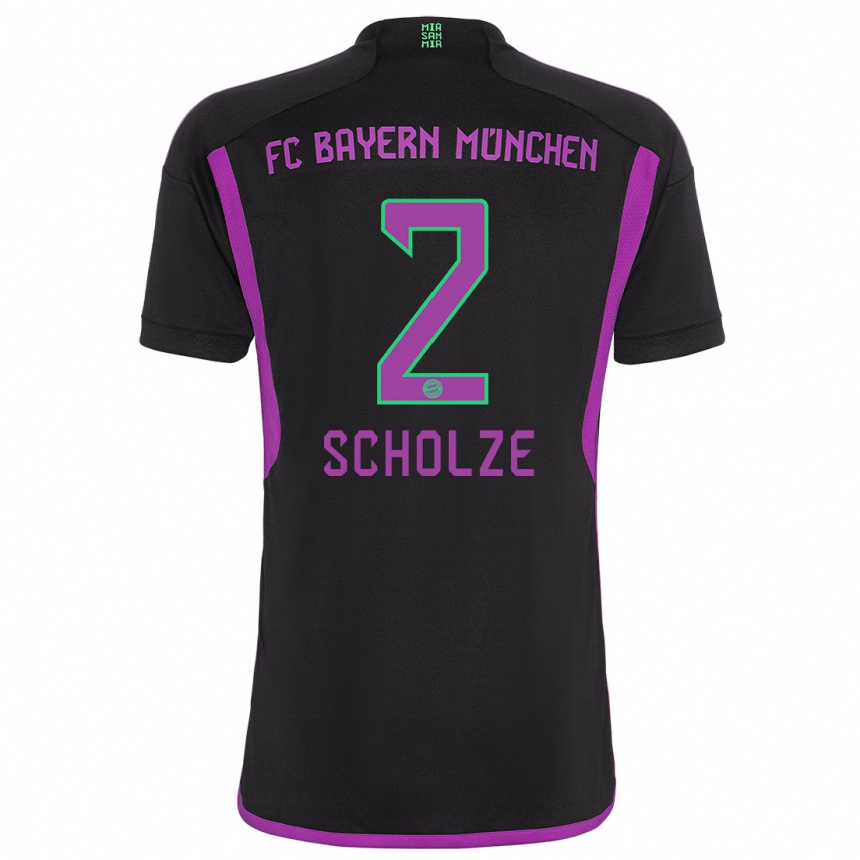 Hombre Fútbol Camiseta Max Scholze #2 Negro 2ª Equipación 2023/24 México