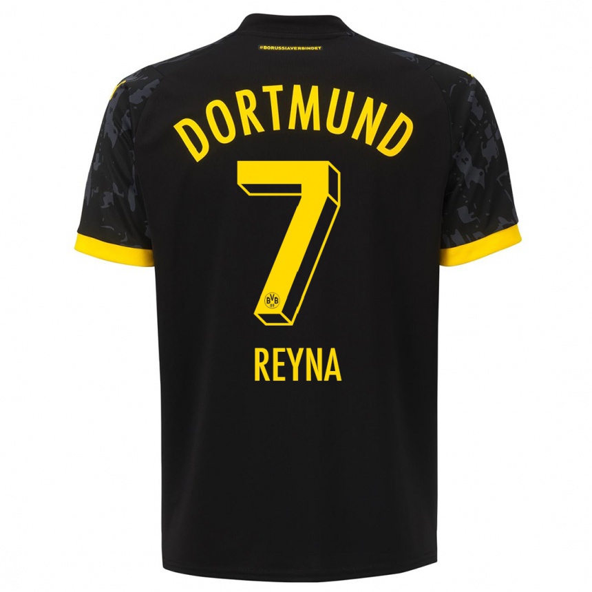 Hombre Fútbol Camiseta Giovanni Reyna #7 Negro 2ª Equipación 2023/24 México