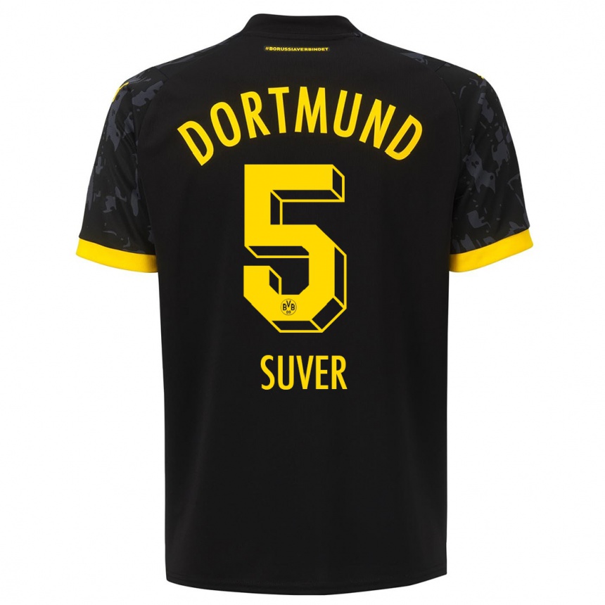 Hombre Fútbol Camiseta Mario Suver #5 Negro 2ª Equipación 2023/24 México