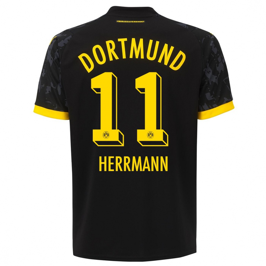 Hombre Fútbol Camiseta Charles Herrmann #11 Negro 2ª Equipación 2023/24 México