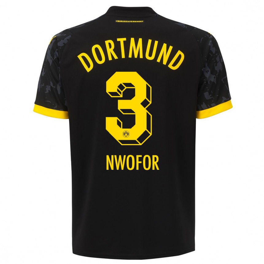 Hombre Fútbol Camiseta Jamie Nwofor #3 Negro 2ª Equipación 2023/24 México