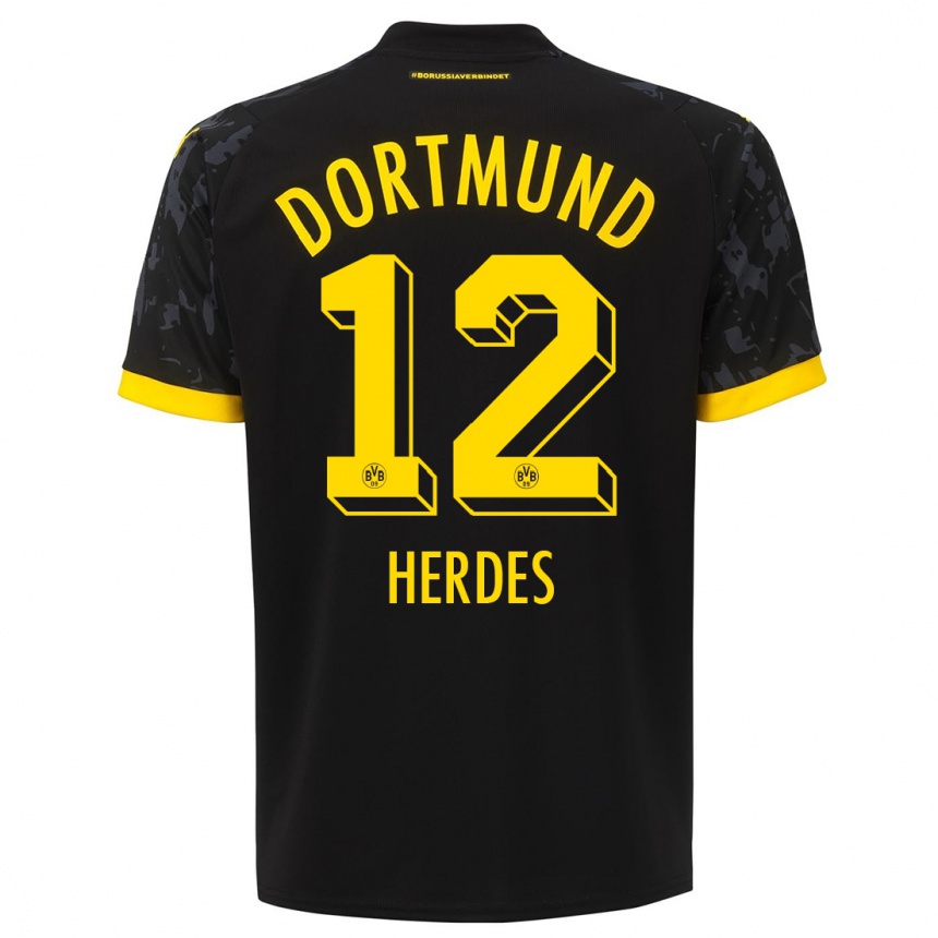 Hombre Fútbol Camiseta Leon Herdes #12 Negro 2ª Equipación 2023/24 México