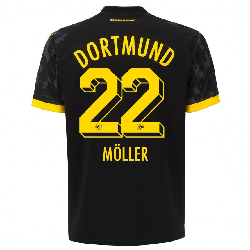 Hombre Fútbol Camiseta Paul Möller #22 Negro 2ª Equipación 2023/24 México