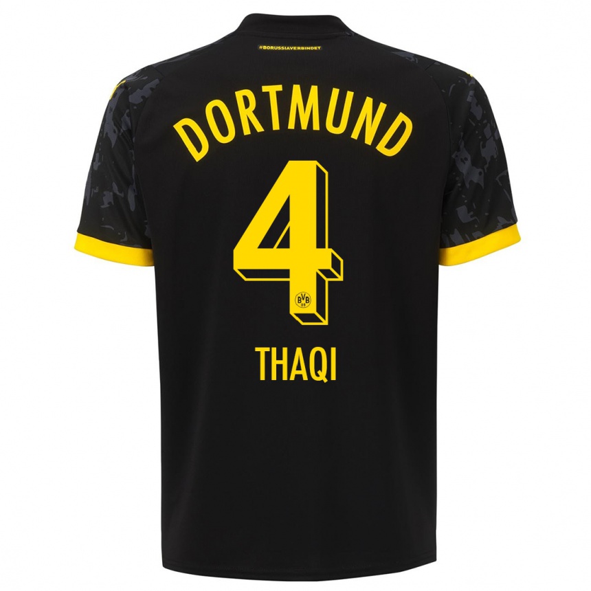 Hombre Fútbol Camiseta Albin Thaqi #4 Negro 2ª Equipación 2023/24 México