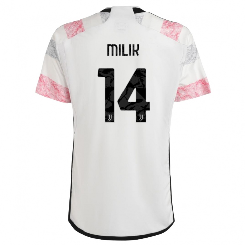 Hombre Fútbol Camiseta Arkadiusz Milik #14 Blanco Rosa 2ª Equipación 2023/24 México