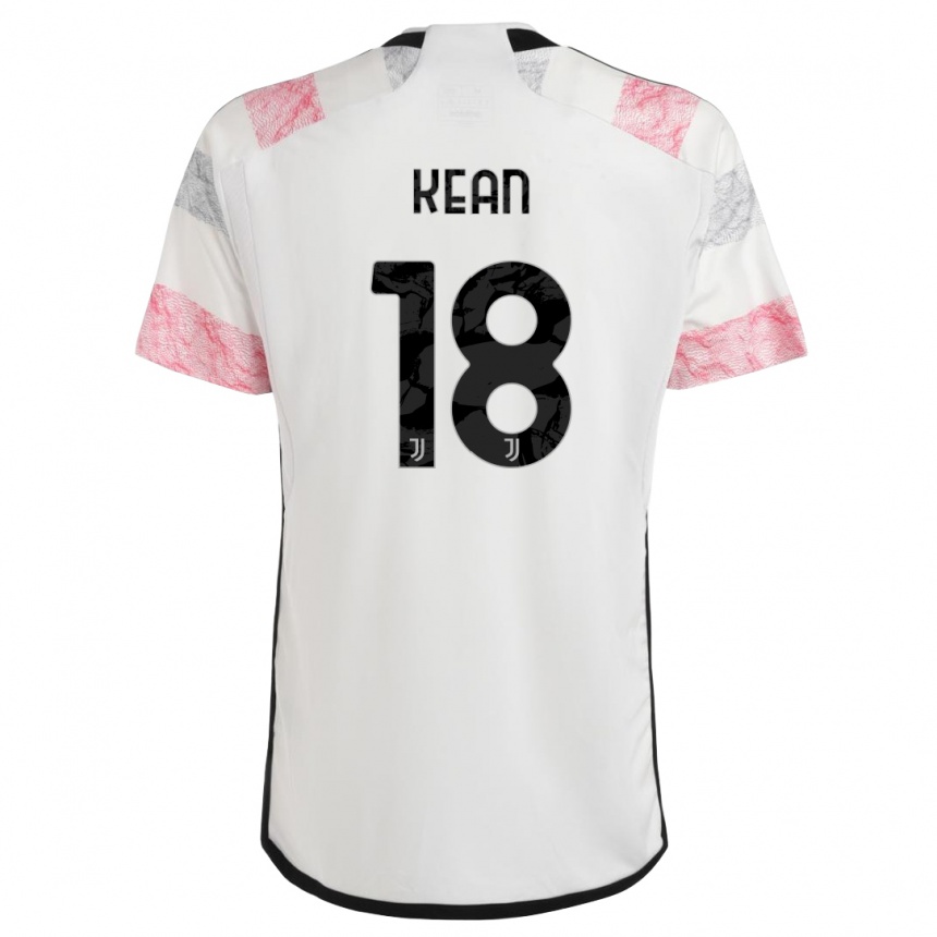 Hombre Fútbol Camiseta Moise Kean #18 Blanco Rosa 2ª Equipación 2023/24 México