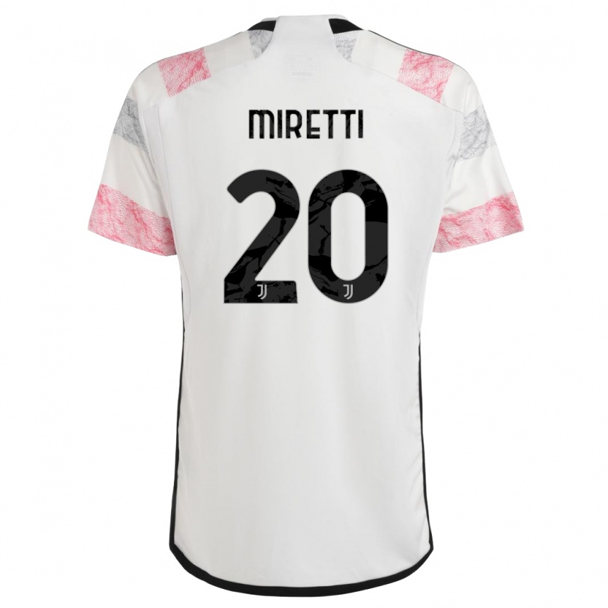 Hombre Fútbol Camiseta Fabio Miretti #20 Blanco Rosa 2ª Equipación 2023/24 México