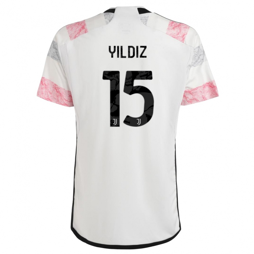 Hombre Fútbol Camiseta Kenan Yildiz #0 Blanco Rosa 2ª Equipación 2023/24 México