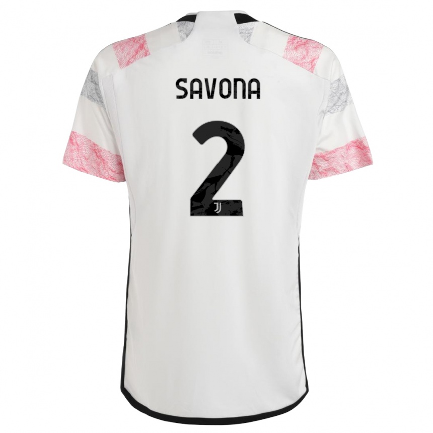 Hombre Fútbol Camiseta Nicolo Savona #2 Blanco Rosa 2ª Equipación 2023/24 México