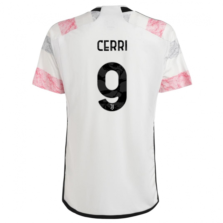 Hombre Fútbol Camiseta Leonardo Cerri #9 Blanco Rosa 2ª Equipación 2023/24 México