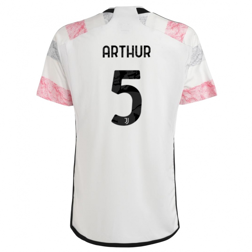 Hombre Fútbol Camiseta Arthur #5 Blanco Rosa 2ª Equipación 2023/24 México