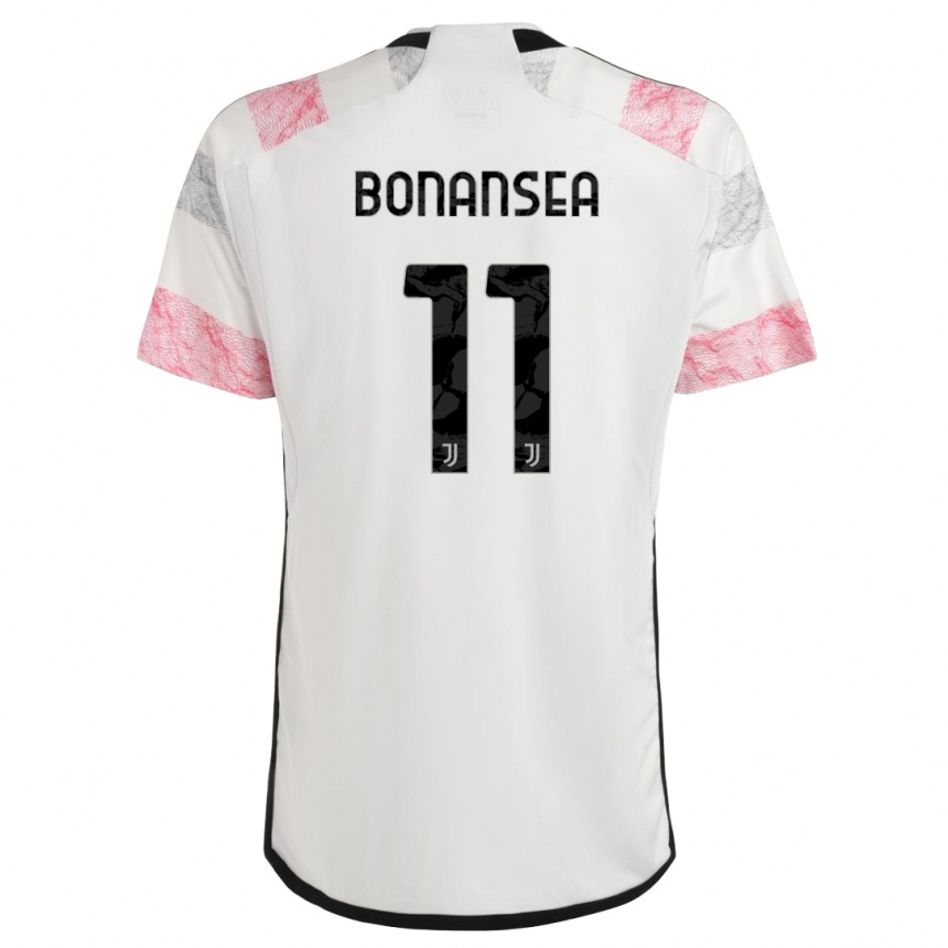 Hombre Fútbol Camiseta Barbara Bonansea #11 Blanco Rosa 2ª Equipación 2023/24 México