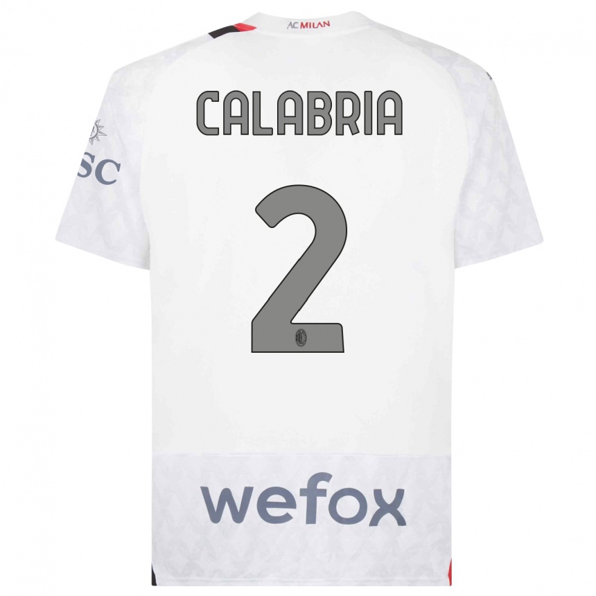 Hombre Fútbol Camiseta Davide Calabria #2 Blanco 2ª Equipación 2023/24 México