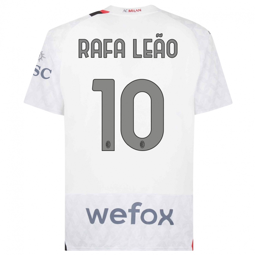 Hombre Fútbol Camiseta Rafael Leao #10 Blanco 2ª Equipación 2023/24 México