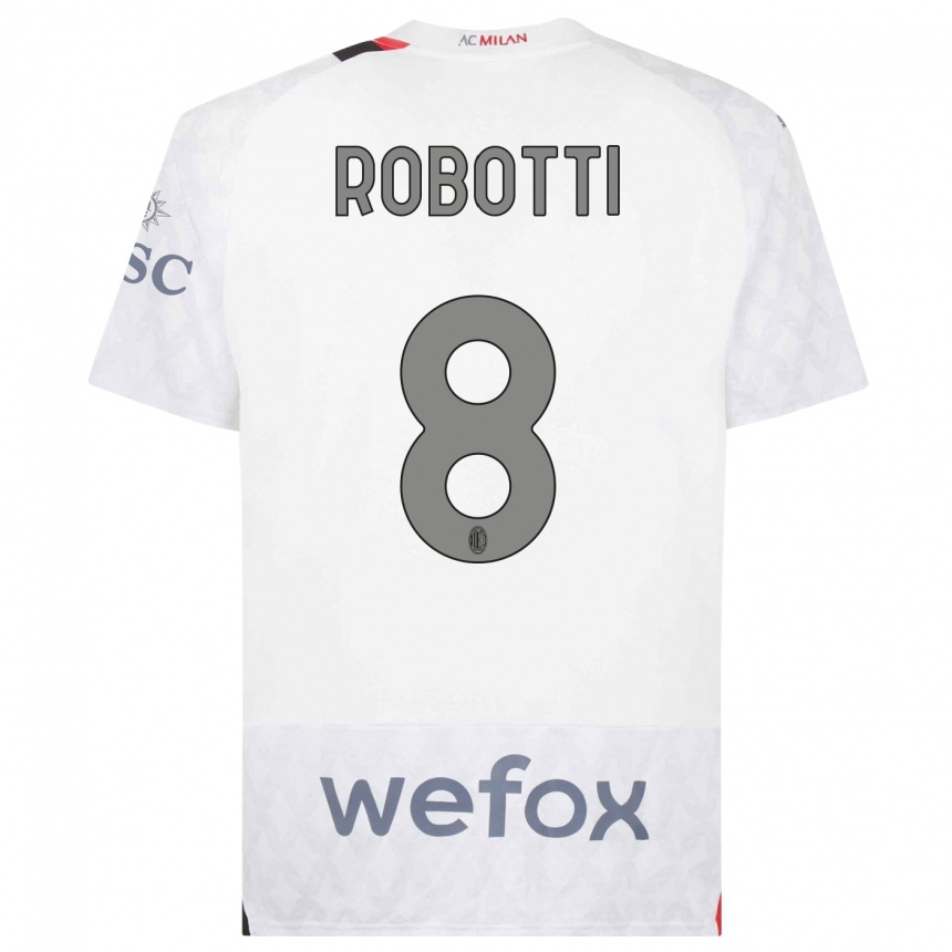 Hombre Fútbol Camiseta Giovanni Robotti #8 Blanco 2ª Equipación 2023/24 México