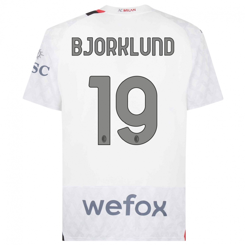 Hombre Fútbol Camiseta Lukas Bjorklund #19 Blanco 2ª Equipación 2023/24 México