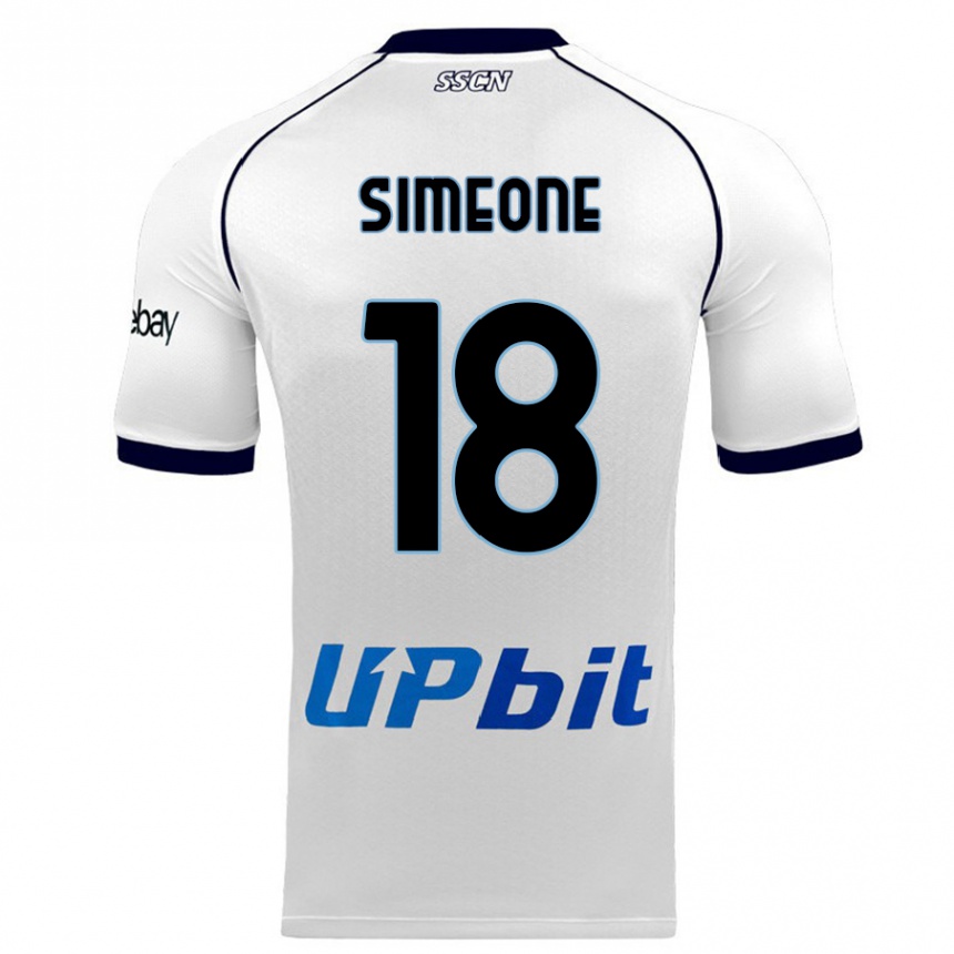 Hombre Fútbol Camiseta Giovanni Simeone #18 Blanco 2ª Equipación 2023/24 México