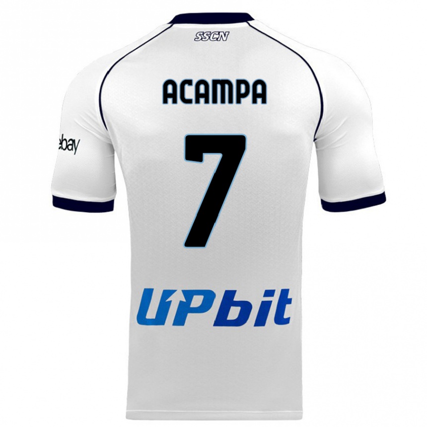 Hombre Fútbol Camiseta Davide Acampa #7 Blanco 2ª Equipación 2023/24 México