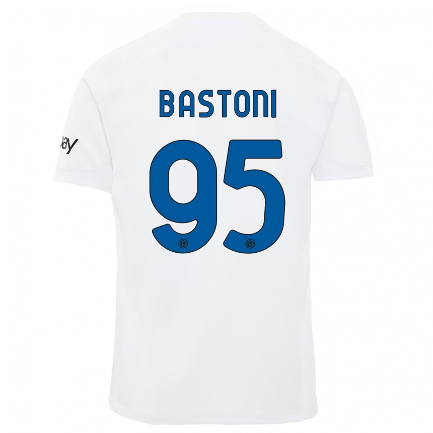 Hombre Fútbol Camiseta Alessandro Bastoni #95 Blanco 2ª Equipación 2023/24 México