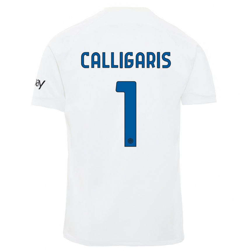 Hombre Fútbol Camiseta Alessandro Calligaris #1 Blanco 2ª Equipación 2023/24 México