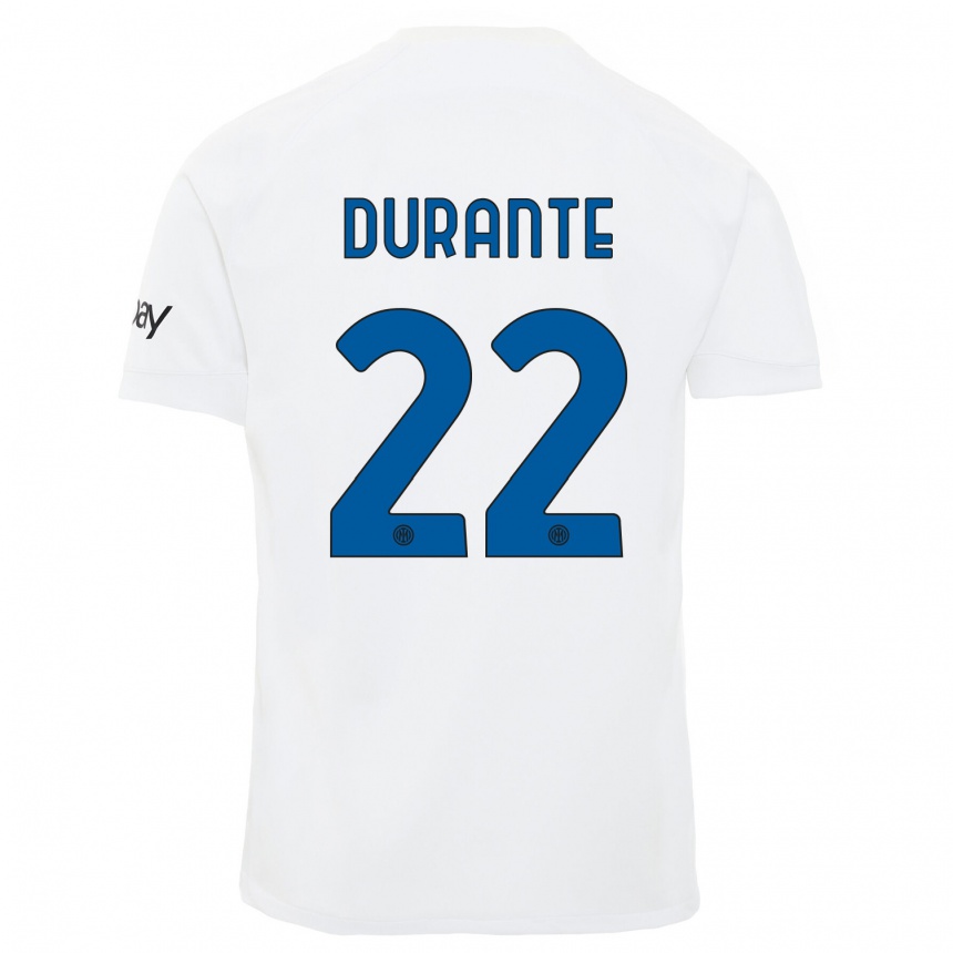 Hombre Fútbol Camiseta Francesca Durante #22 Blanco 2ª Equipación 2023/24 México