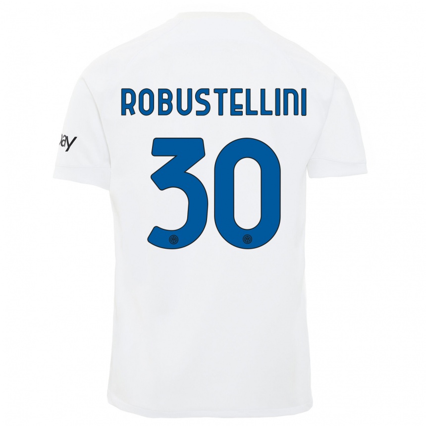 Hombre Fútbol Camiseta Chiara Robustellini #30 Blanco 2ª Equipación 2023/24 México