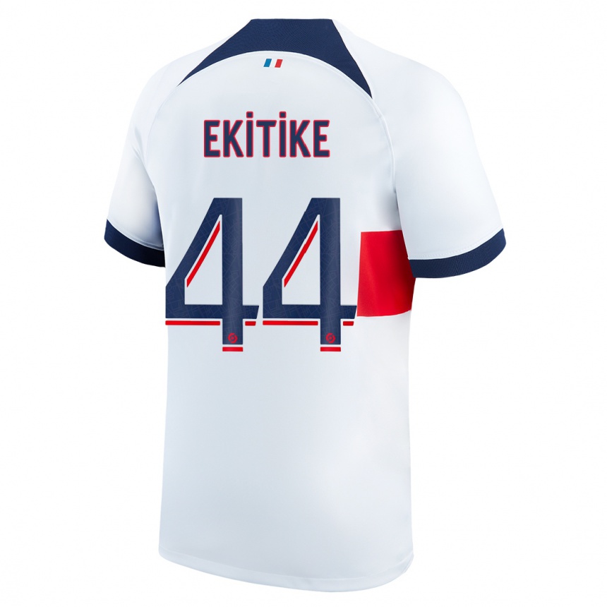 Hombre Fútbol Camiseta Hugo Ekitike #44 Blanco 2ª Equipación 2023/24 México