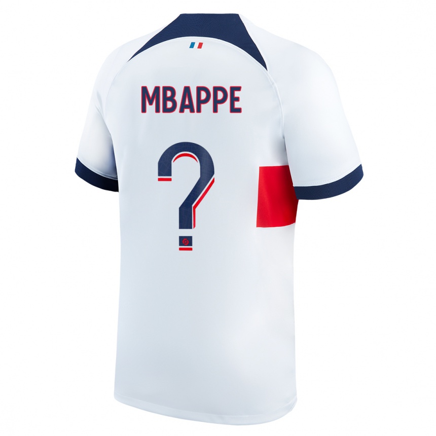 Hombre Fútbol Camiseta Ethan Mbappe #0 Blanco 2ª Equipación 2023/24 México