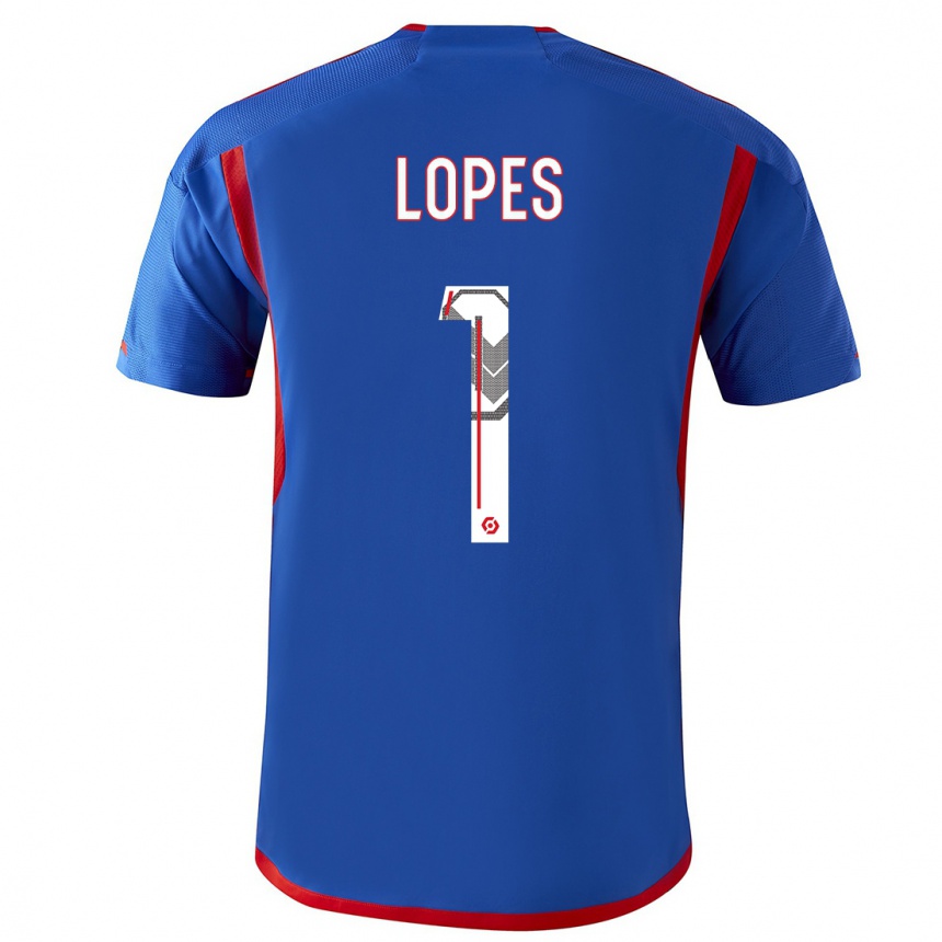 Hombre Fútbol Camiseta Anthony Lopes #1 Azul Rojo 2ª Equipación 2023/24 México