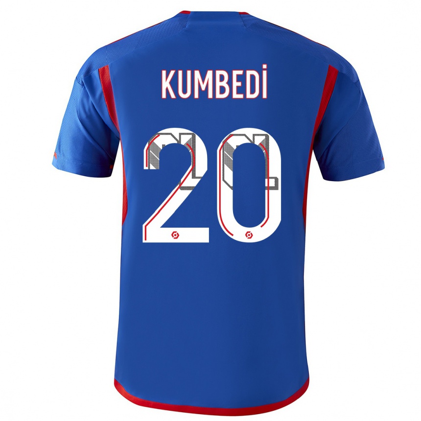 Hombre Fútbol Camiseta Saël Kumbedi #20 Azul Rojo 2ª Equipación 2023/24 México