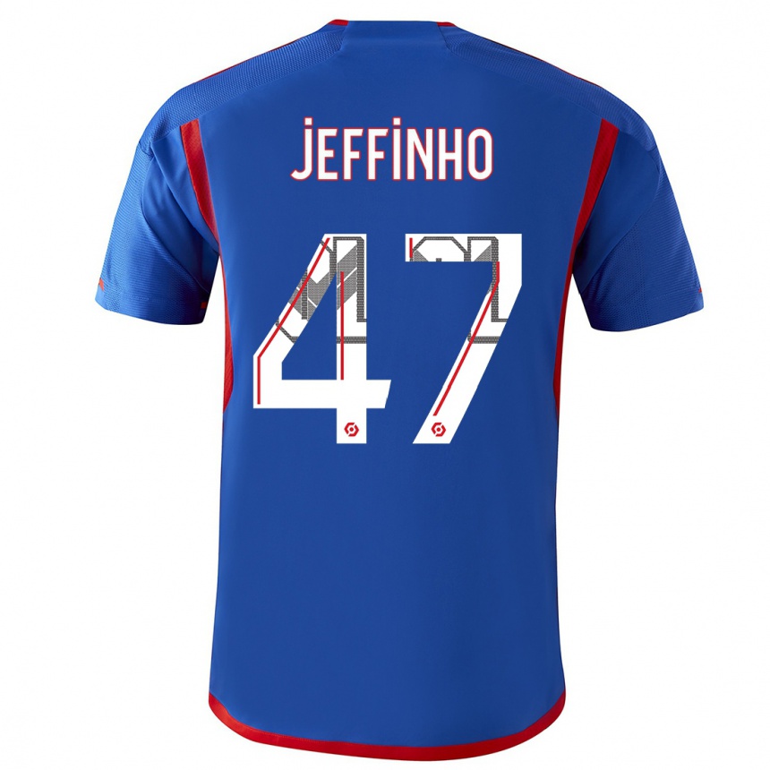 Hombre Fútbol Camiseta Jeffinho #47 Azul Rojo 2ª Equipación 2023/24 México