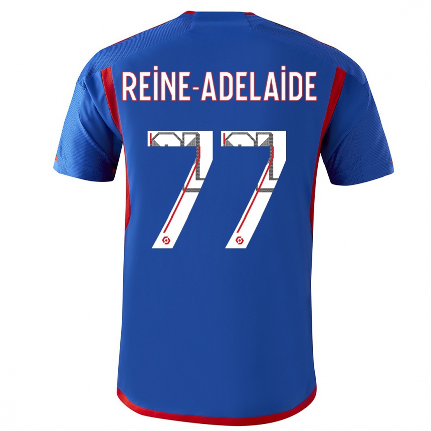 Hombre Fútbol Camiseta Jeff Reine-Adelaide #77 Azul Rojo 2ª Equipación 2023/24 México