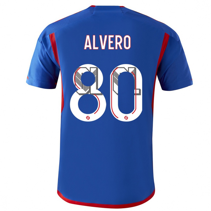 Hombre Fútbol Camiseta Skelly Alvero #80 Azul Rojo 2ª Equipación 2023/24 México