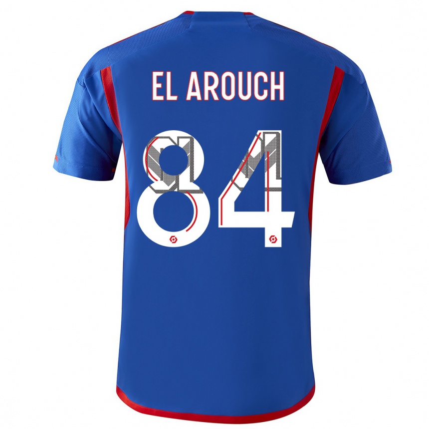 Hombre Fútbol Camiseta Mohamed El Arouch #84 Azul Rojo 2ª Equipación 2023/24 México